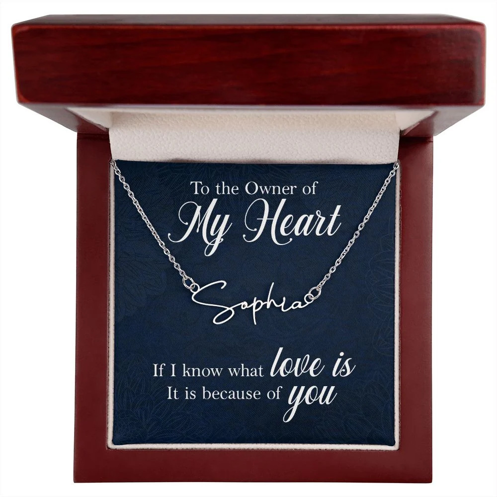 To the Owner of My Heart Personalized Silver Tone Name Necklace Custom Name